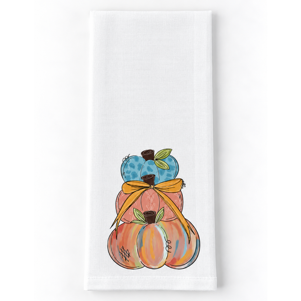 Stacked Pumpkins Kitchen Towel