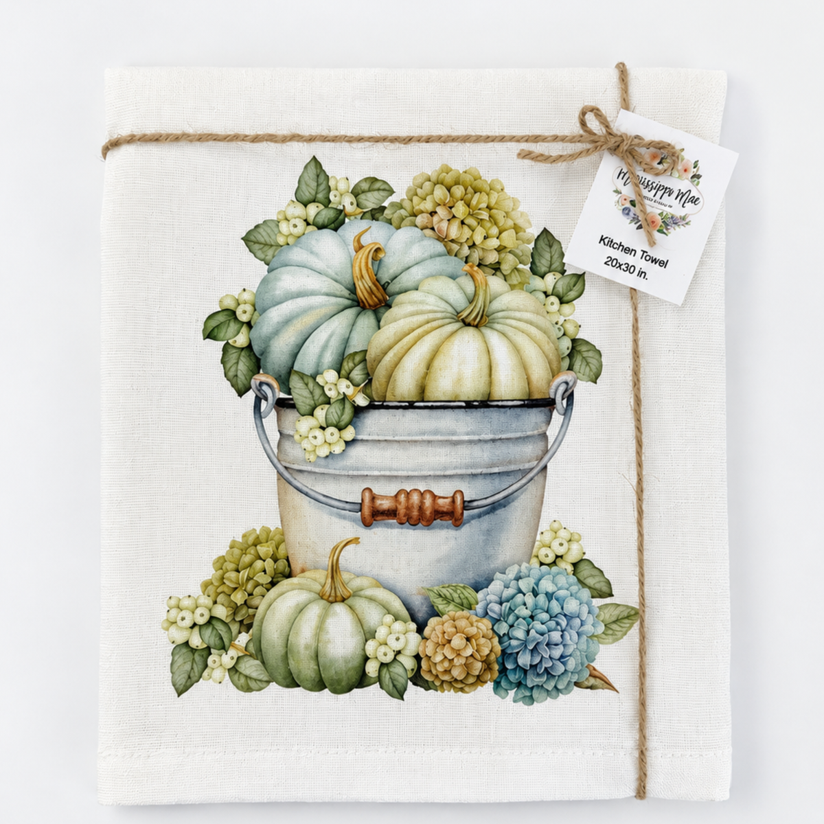 Hydrangea Pumpkin Kitchen Towel