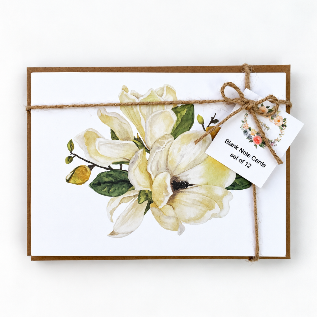 Magnolia Flower Note Cards (Set of 12)