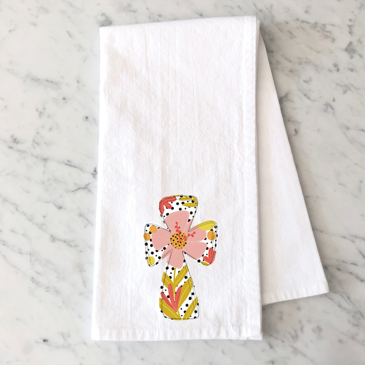 Dot Flower Cross Kitchen Towel