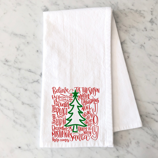 Christmas Words Kitchen Towel
