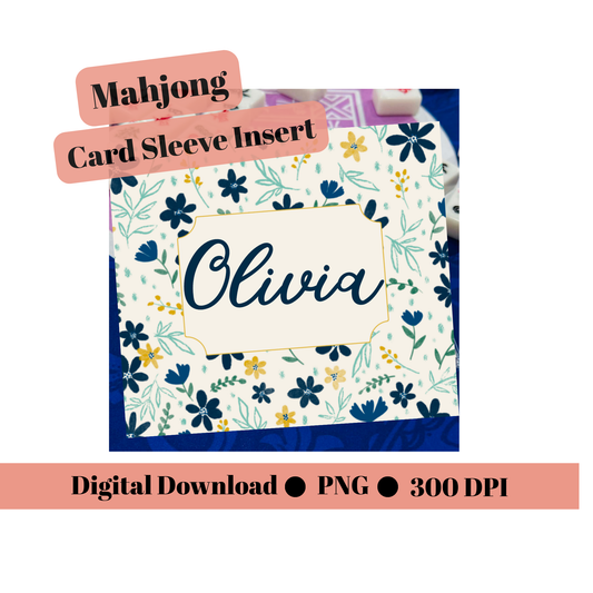 Editable Mahjong Name Card | Canva Template | Printable Sleeve Insert NvFL