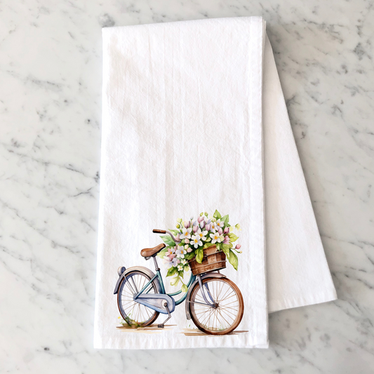 Floral Bicycle Kitchen Towel