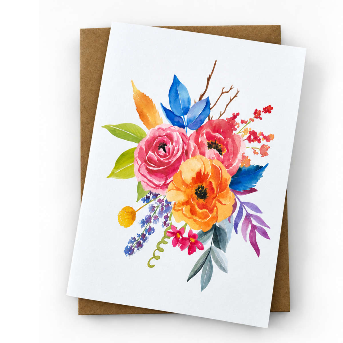 Vibrant Floral Stationery (Set of 12)