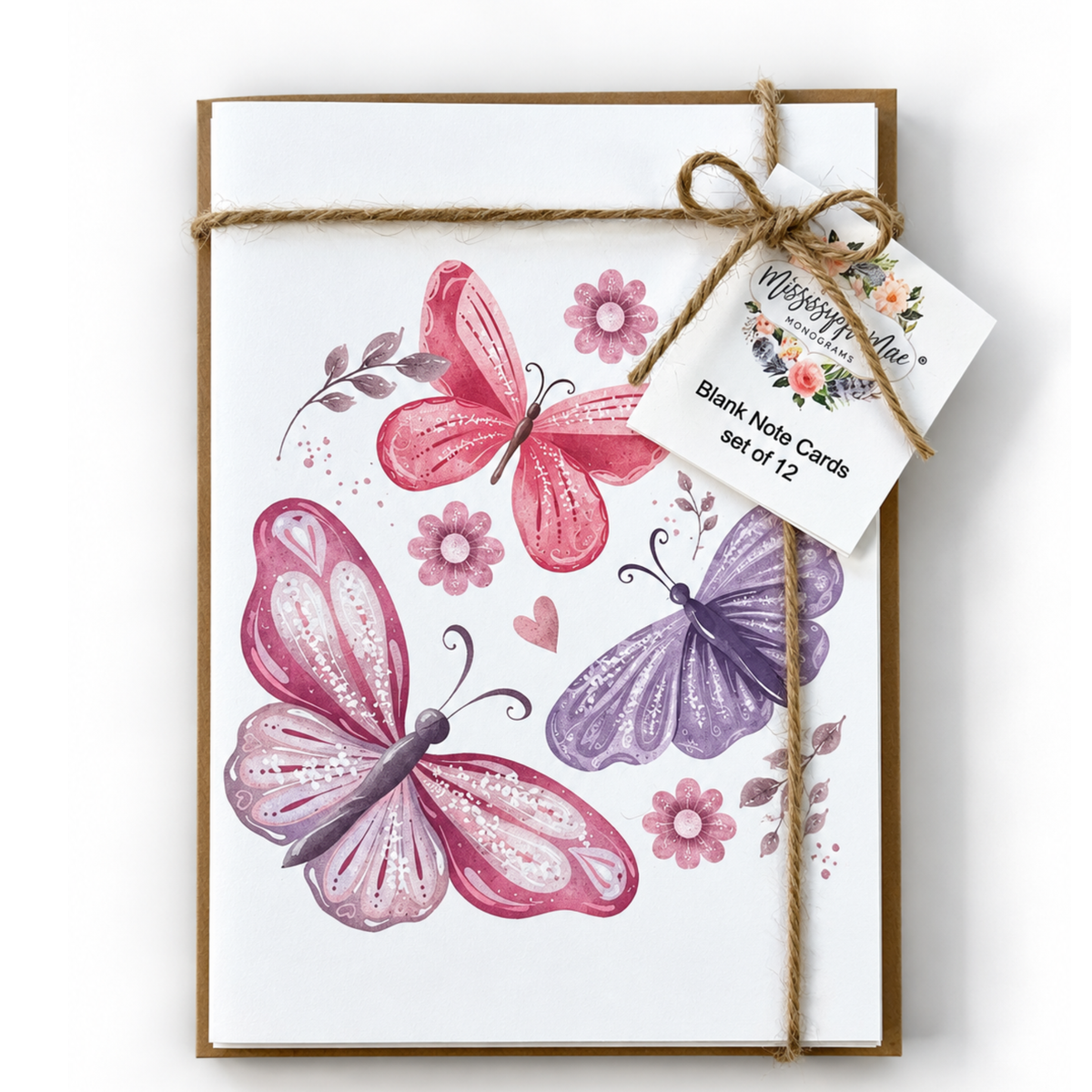 Assorted Butterfly Note Cards (Set of 12)