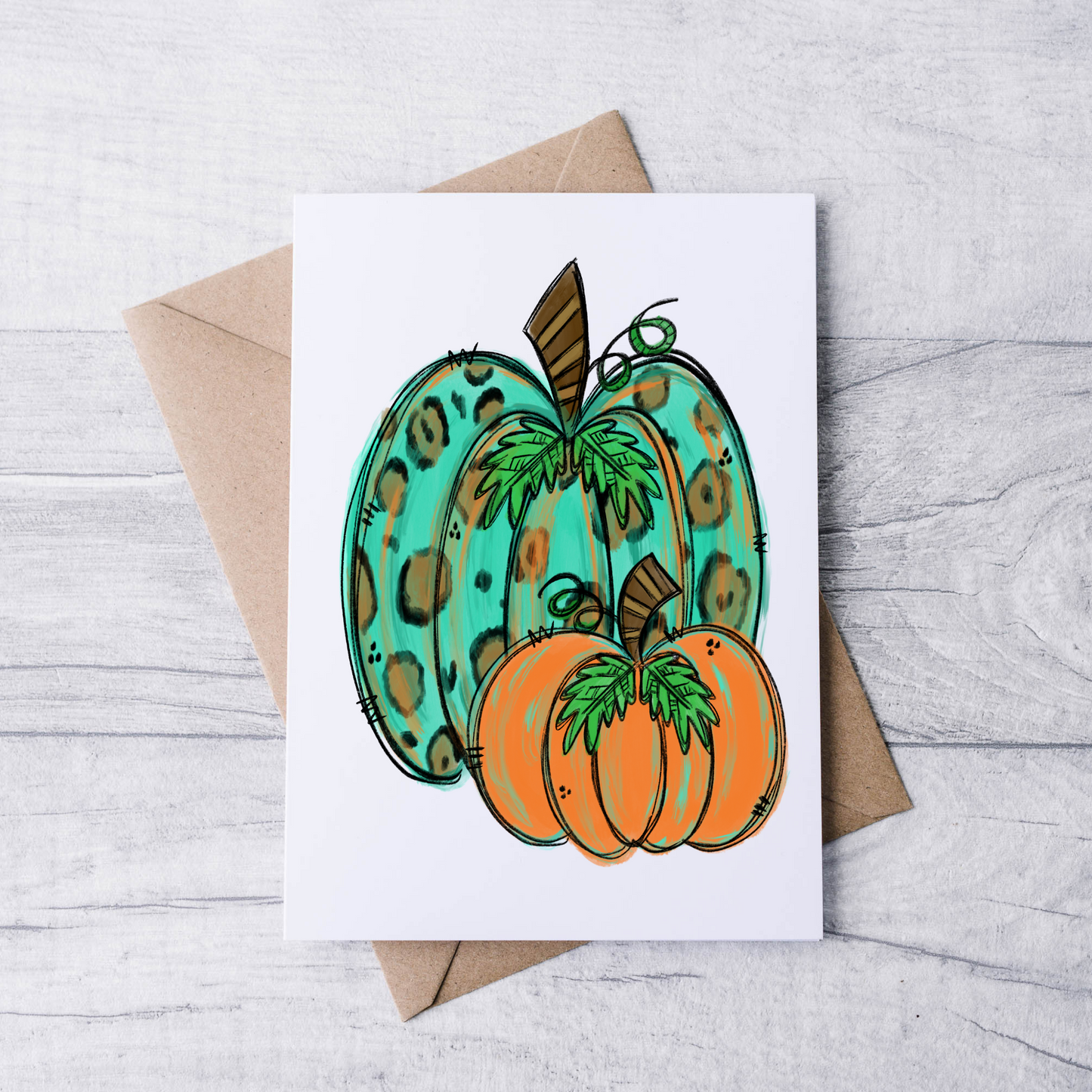Leopard Pumpkin Note Cards (Set of 12)