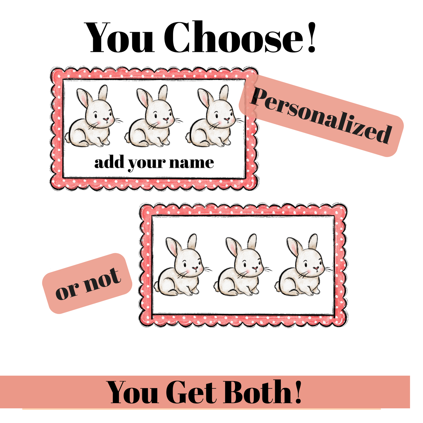 Personalized Easter Bunny PNG Set