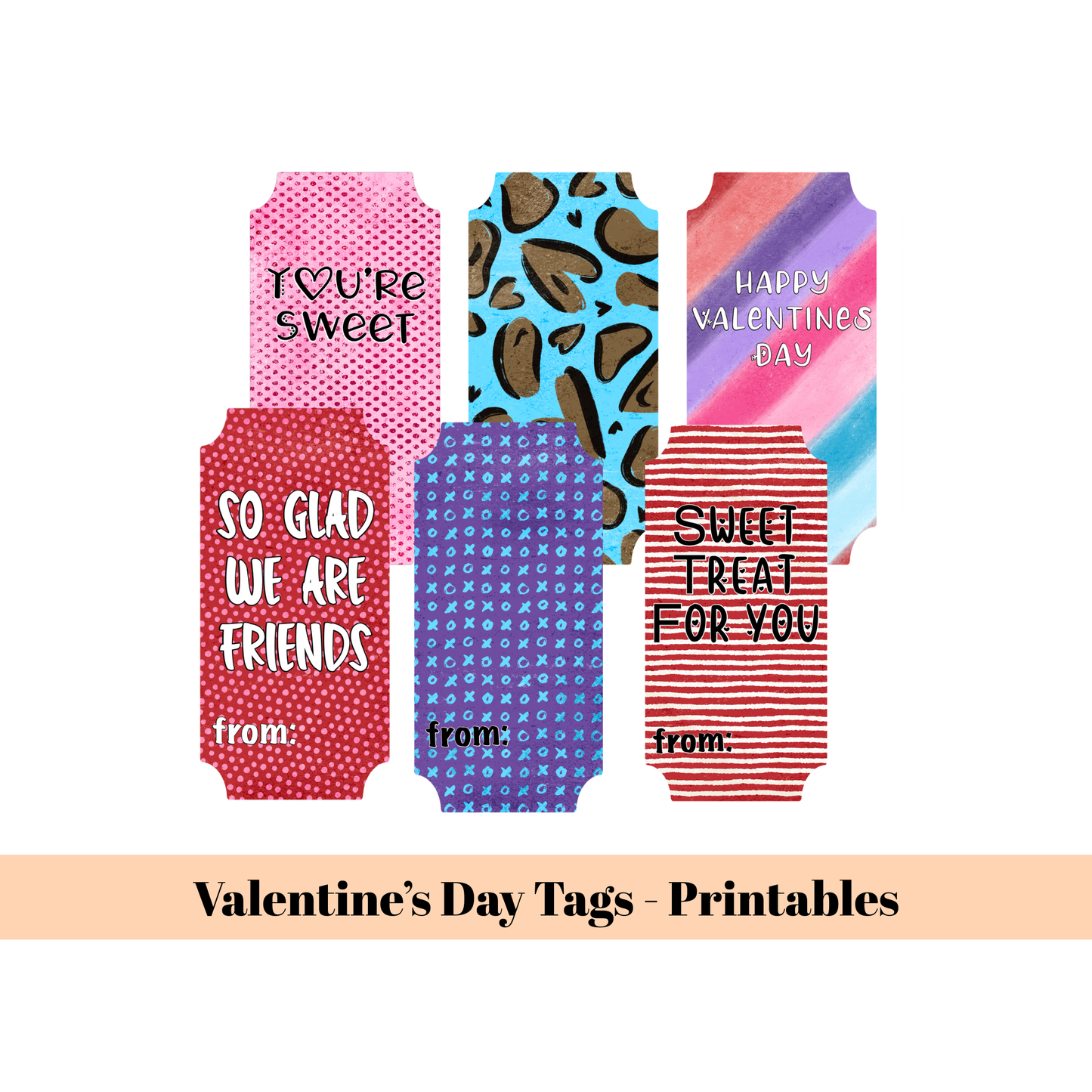 Printable Valentine Gift Tags Bundle - VC