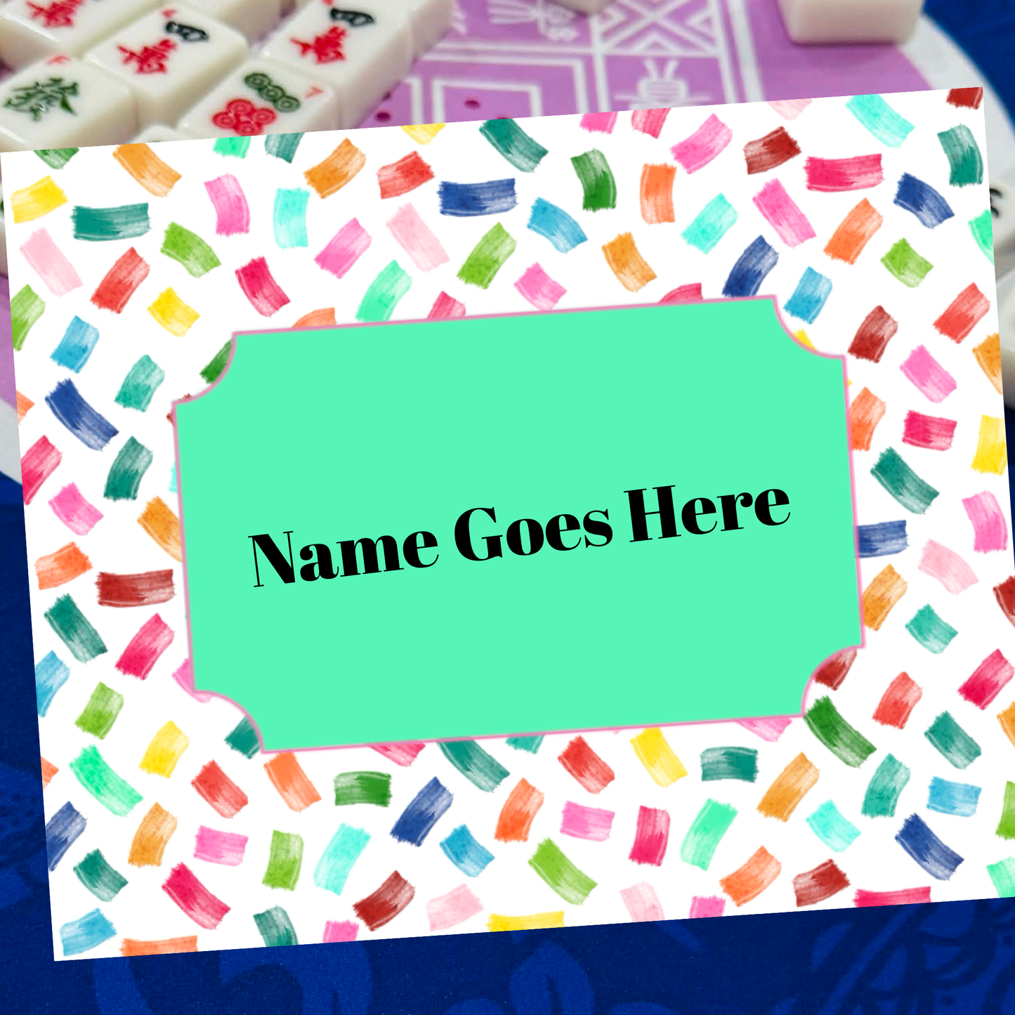 Editable Mahjong Name Card | Canva Template | Printable Sleeve Insert CF