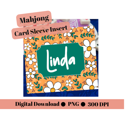 Editable Mahjong Name Card | Canva Template | Printable Sleeve Insert FF