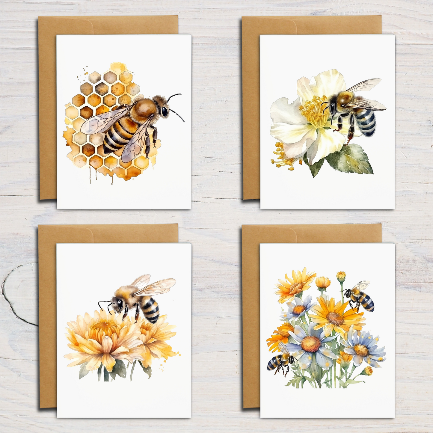 Assorted Bee Note Cards (Set of 12)