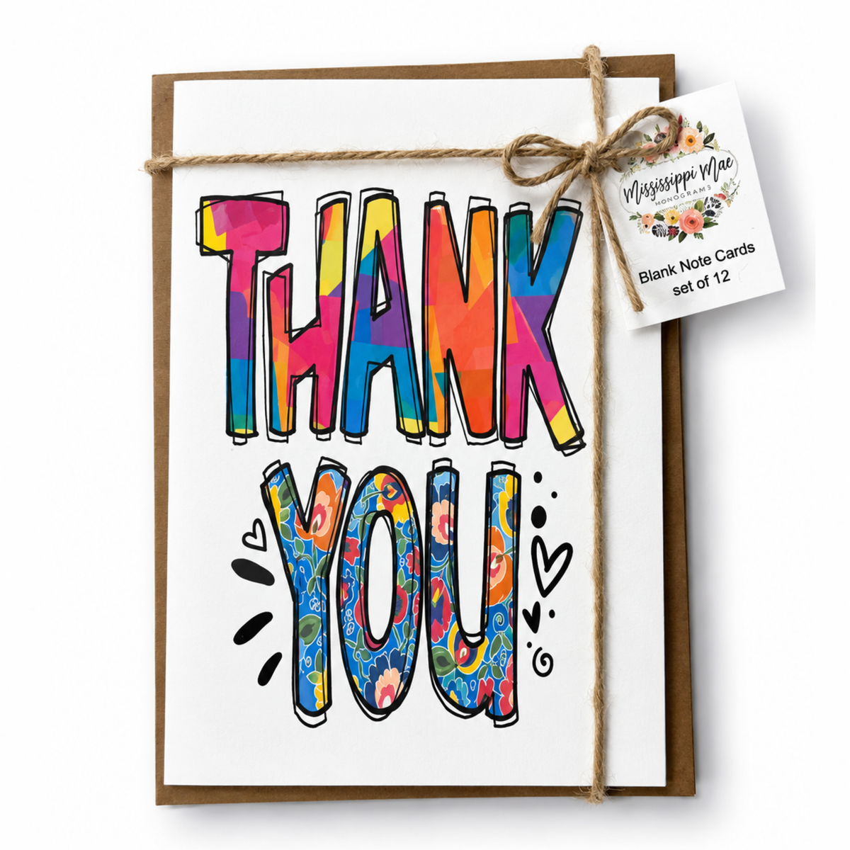 Thank You Note Cards (Set of 12)