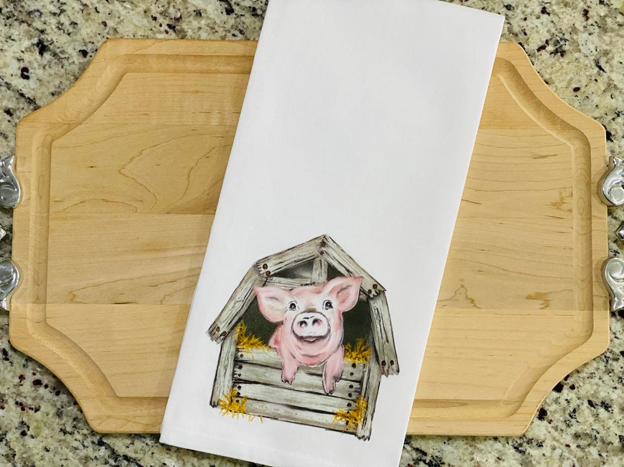 Barn Pig Kitchen Towel