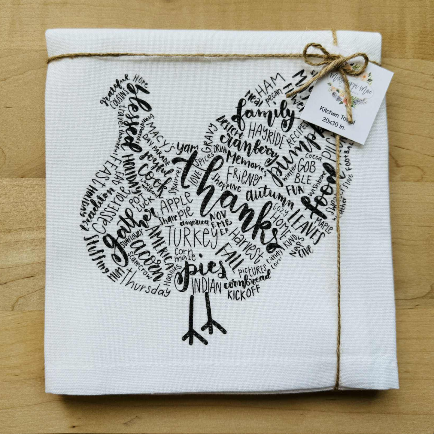 Turkey Words Kitchen Towel