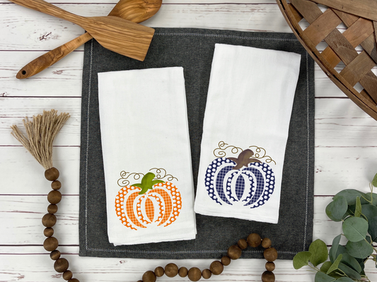 Polka Dot Pumpkin Kitchen Towel