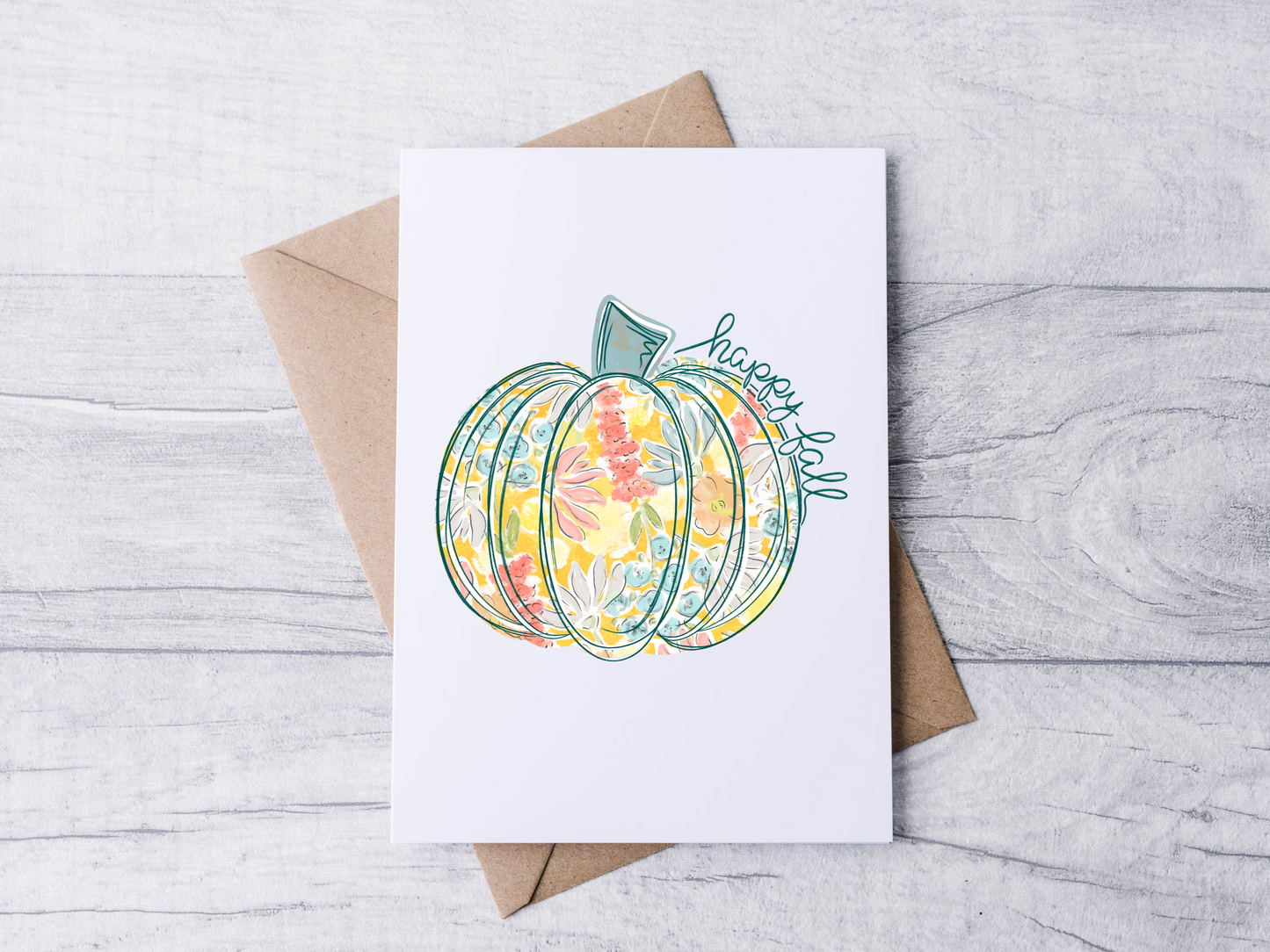 Floral Pumpkin Note Cards (Set of 12)