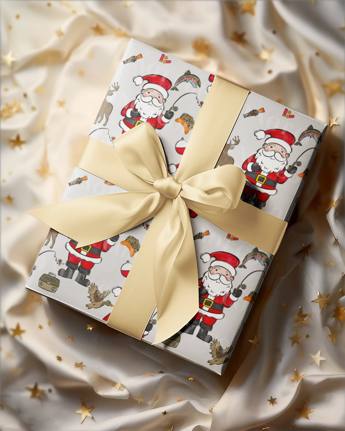 Santa Hunting & Fishing Digital Paper Bundle