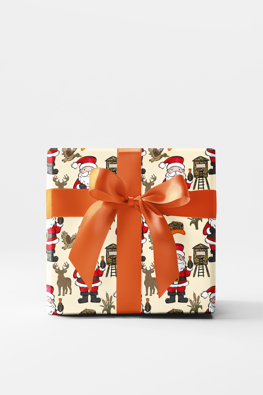 Santa Hunting Christmas Wrapping Paper