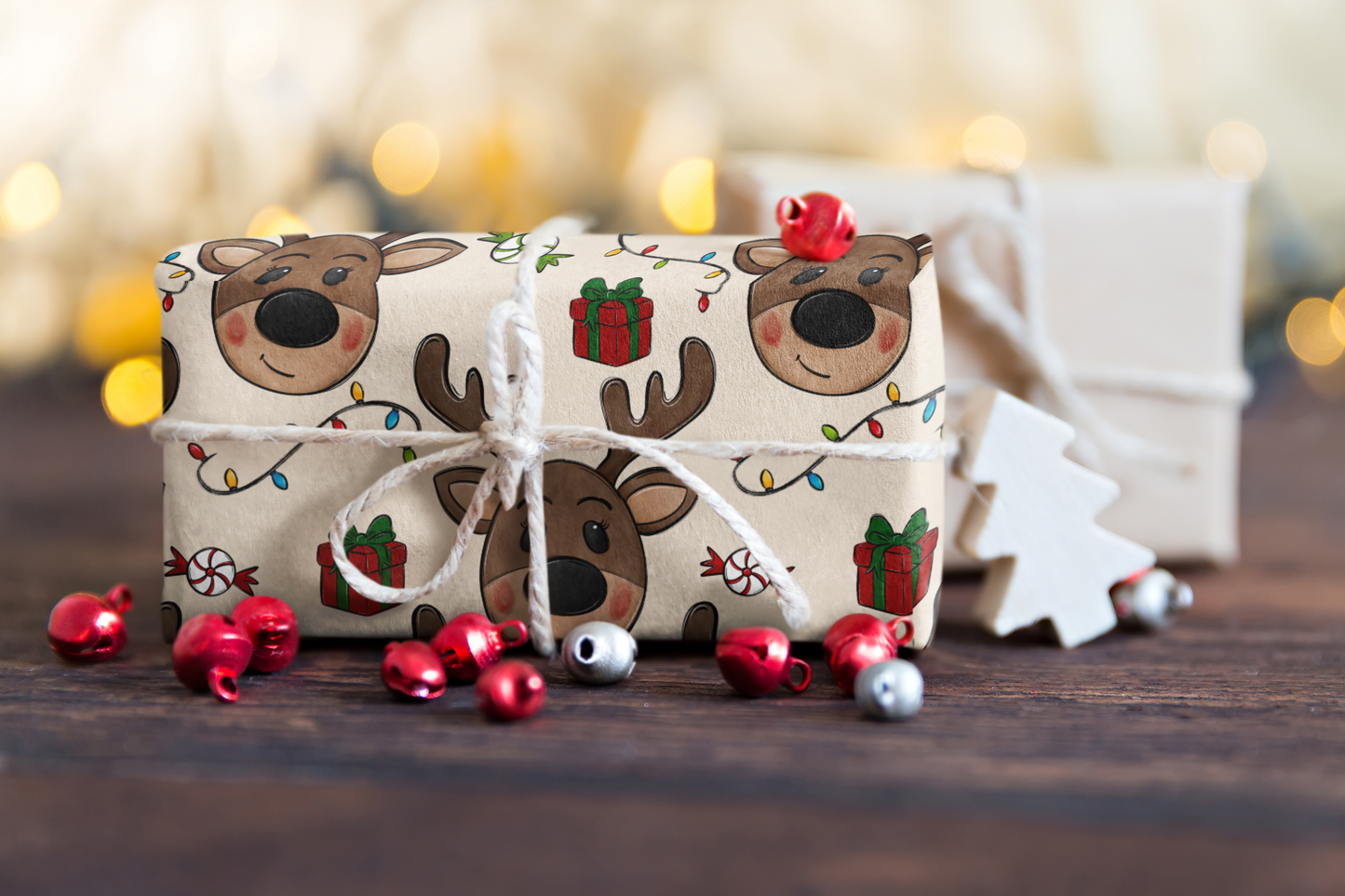 Santa and Reindeer Digital Paper