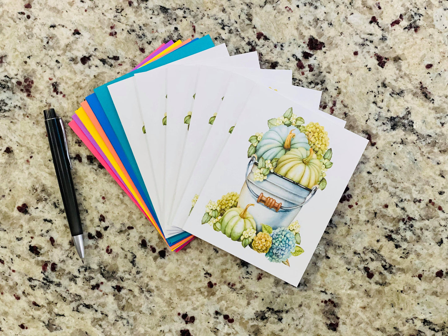 Hydrangea Pumpkin Note Cards (Set of 12)
