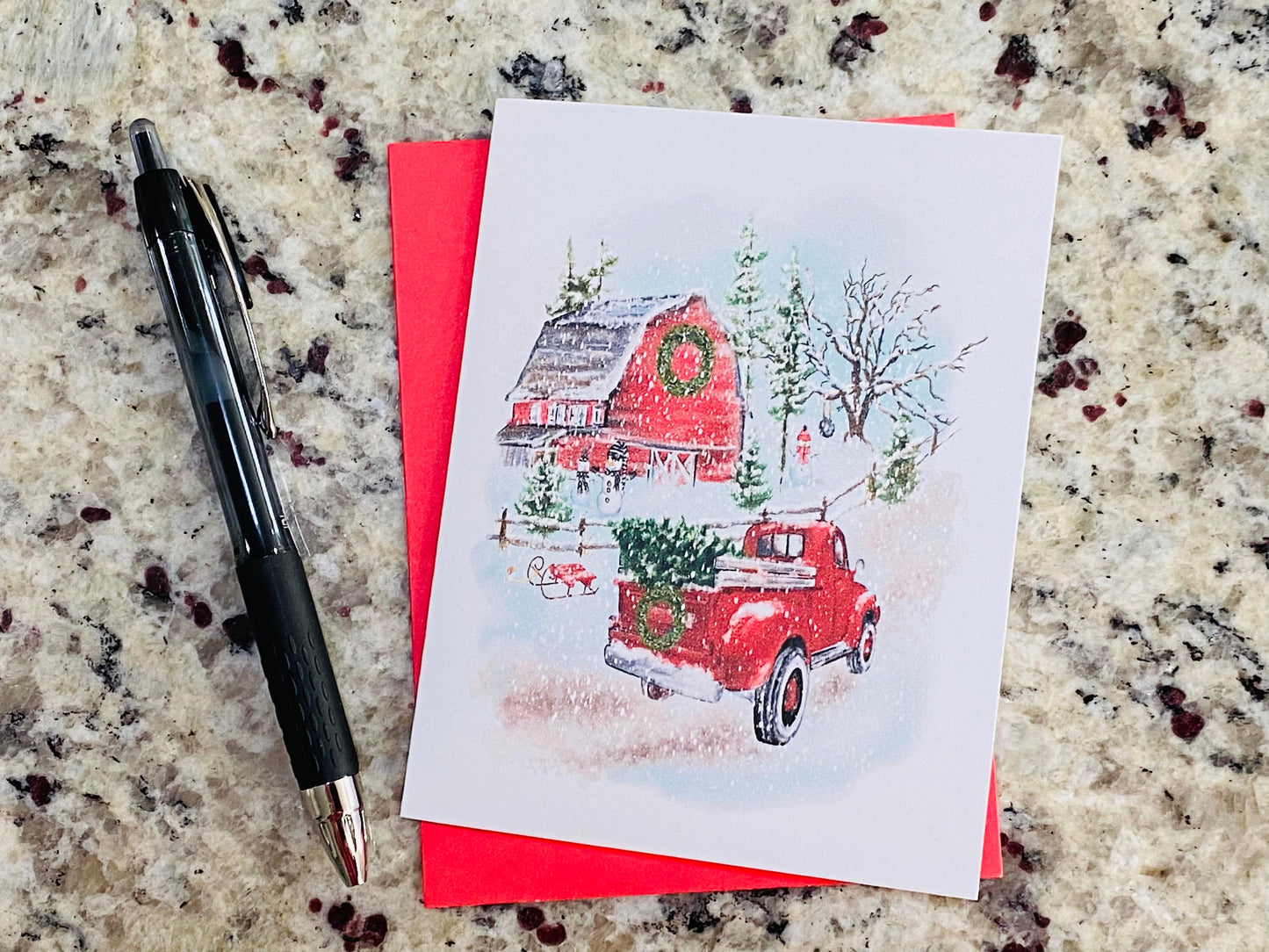 Christmas Truck Note Cards (Set of 12)