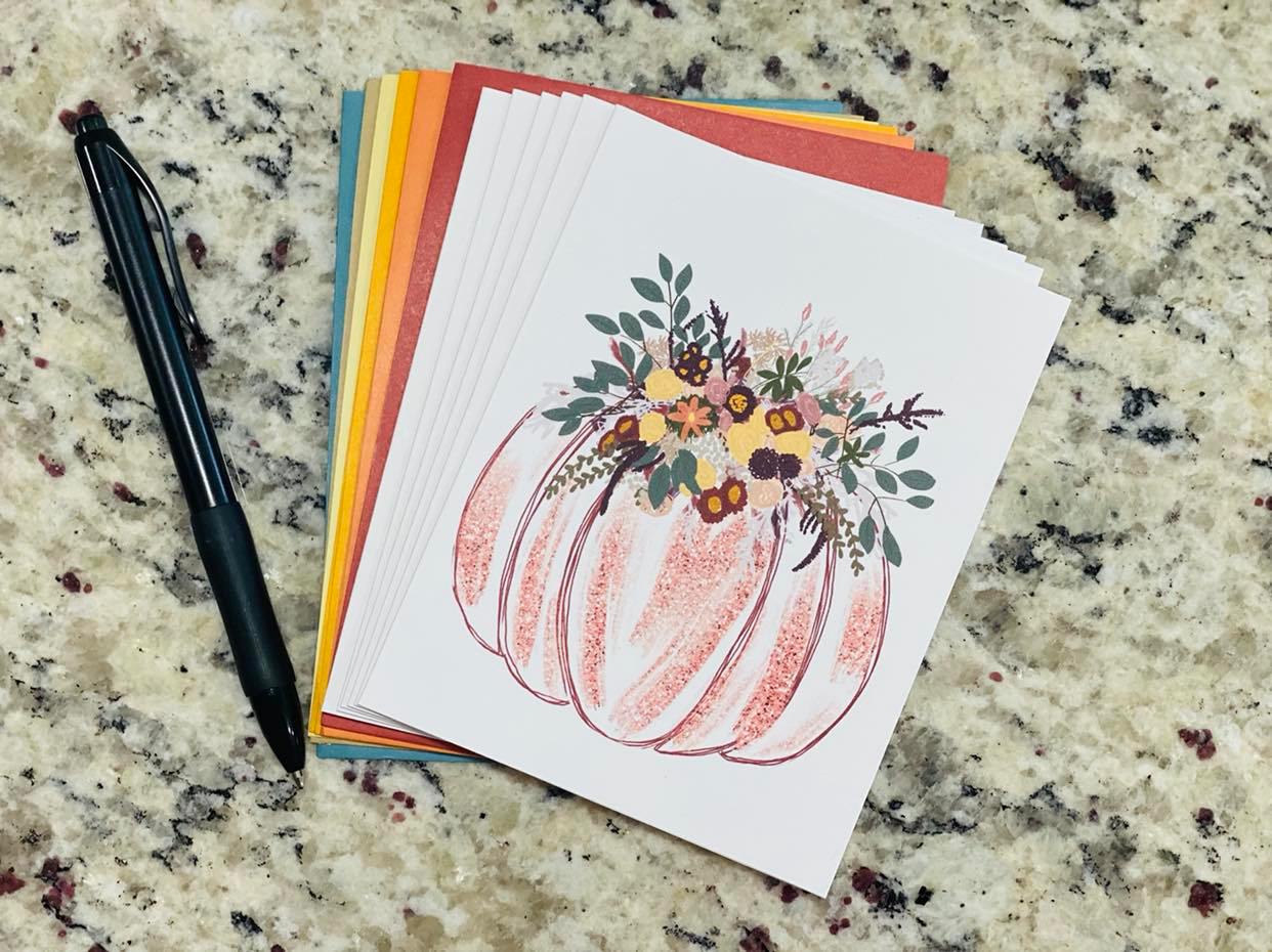 Pumpkin Note Cards (Set of 12)