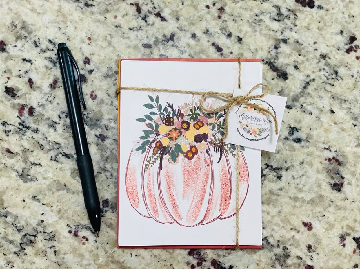 Pumpkin Note Cards (Set of 12)