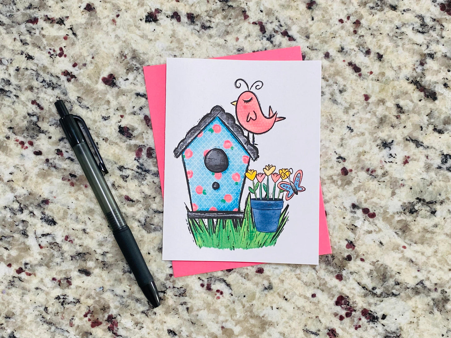 Colorful Birdhouse Note Cards (12 pack)