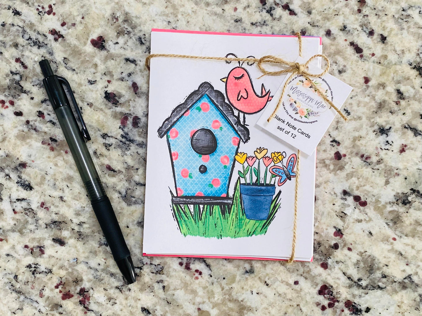 Colorful Birdhouse Note Cards (12 pack)