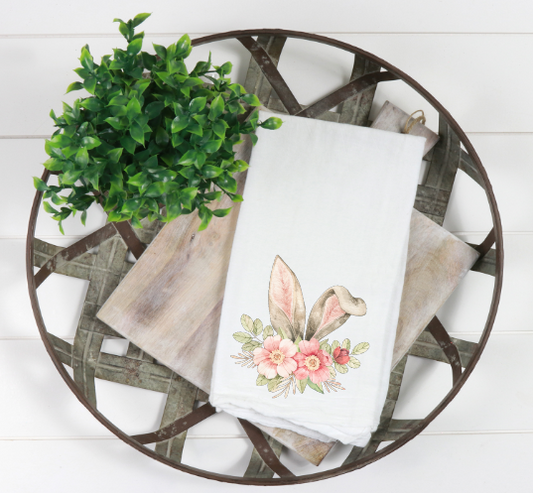 Floral Bunny Ears Kitchen Towel