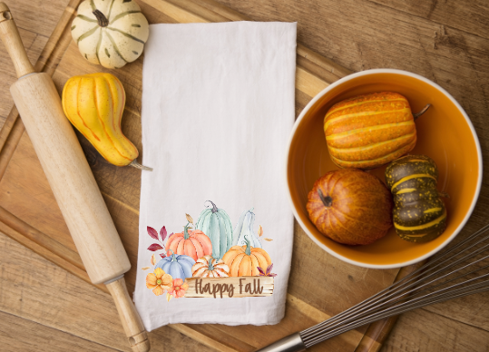 Happy Fall Pumpkins Kitchen Towel