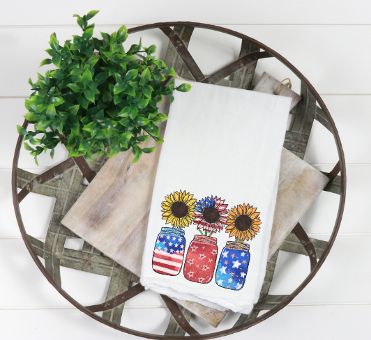 Patriotic Sunflowers Towel