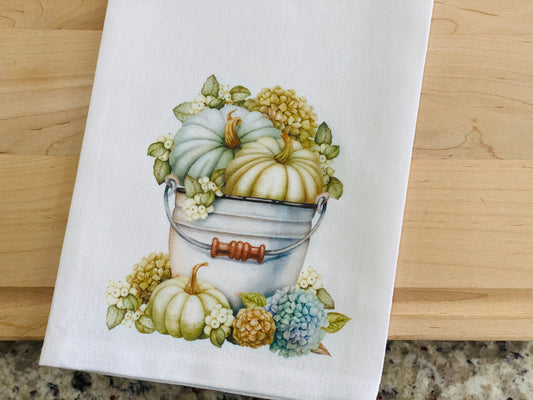 Hydrangea Pumpkin Kitchen Towel